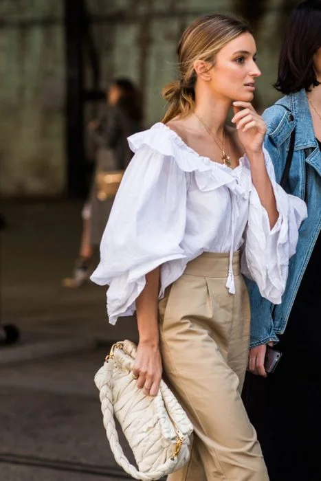 Blusa con mangas abullonadas o XXL