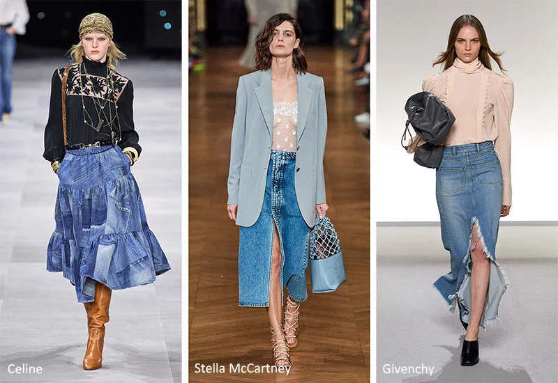Denim Falda Larga